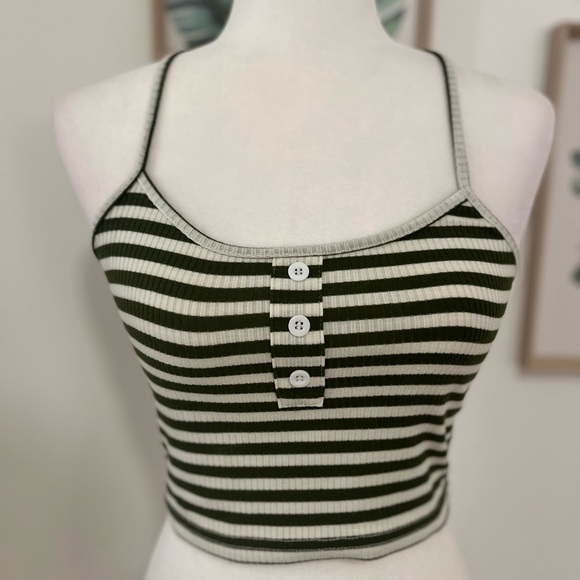 Striped Button Front Cami Top - Picture 1 of 5